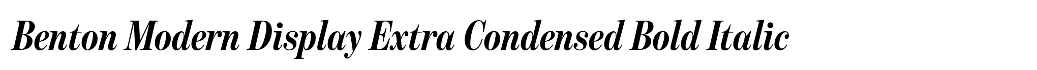 Benton Modern Display Extra Condensed Bold Italic image